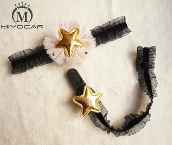 

Hand made hair accessories princess baby children lovely headband pacifier clip/holder set dummy clip/holider soother chain set