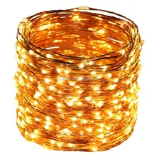 50 м 500 светодиодный s Медный провод светодиодный свет шнура Праздник Рождества Христова Свадебные украшения с Мощность адаптер DC12V 2A Фея свет шнура