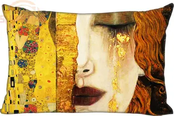

Custom Pillowcase Artist&Gustav Klimt Rectangle Zipper Polyester Cotton Pillow Cover Size 45x35cm (one side) Print