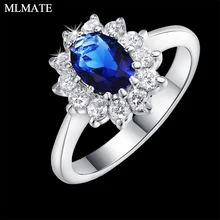 Принцесса Диана Вильям Кейт Миддлтон 1.88ct создан Синий Камень Обручальное кольцо для женщин