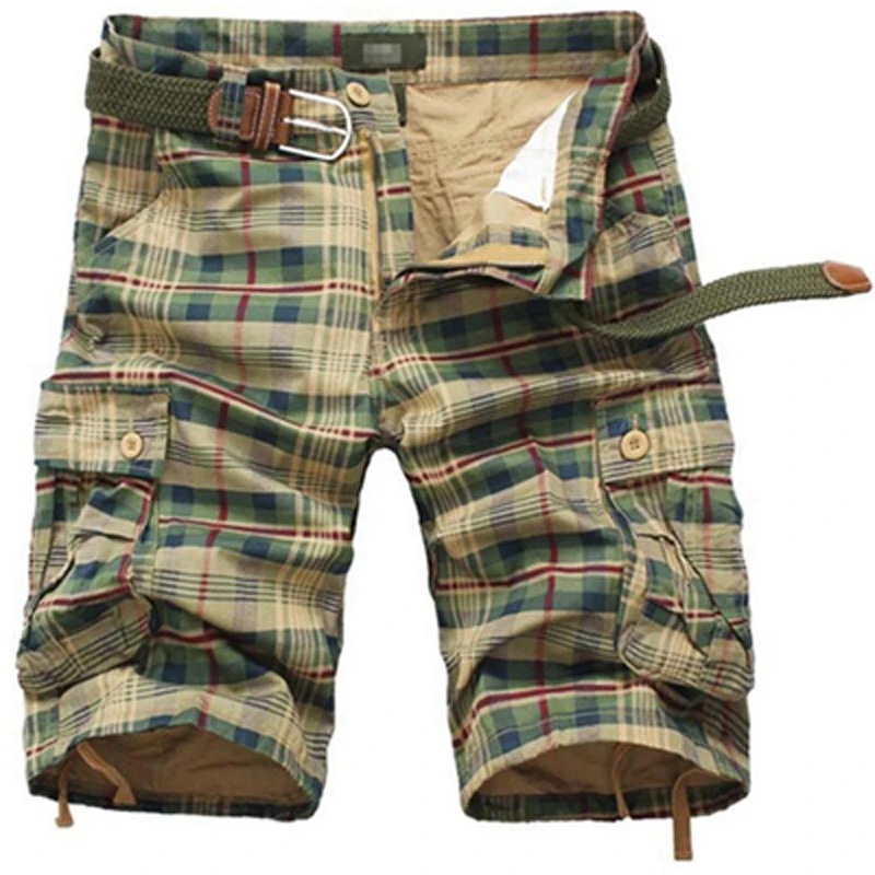 

Hot Sale Shorts Men Summer Outdoor Casual Breathable Trouser Male Sweatpants Shorts Plaid Camo Camouflage Multi Pocket Shorts