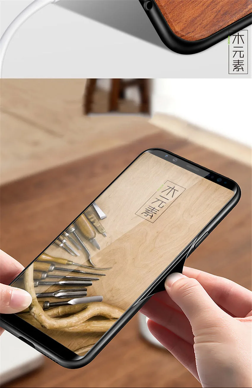 Для samsung Galaxy Note 8 чехол натурального дерева принципиально samsung Note8 палисандр ТПУ противоударный чехол телефон оболочки для samsung Note 8 чехол