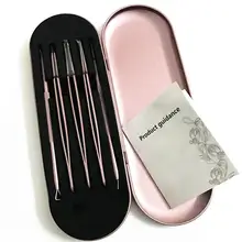 Нержавеющая сталь от акне и черных точек с BellyLady 5 шт. антибактериальные экстрактор для удаления инструмент с нарезкой на обоих концах иглы пинцеты комплект