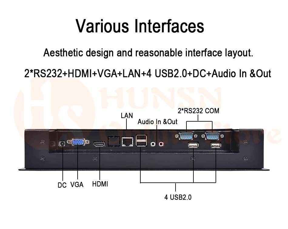 12,1 дюймов промышленная сенсорная панель ПК, 4 провода резистивный сенсорный экран, Intel Core I7 3537U, Wins 7/10, Linux, [HUNSN WD11]