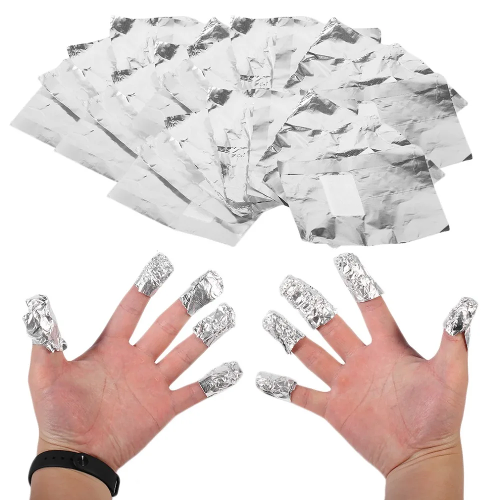 100pcs Aluminium Foil Nail Art Soak Off Acrylic Gel Polish Nail Removal