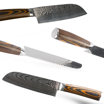 

Japanese Professional Chef Knife 7CR17 Stainless Steel 7 inch Santoku Knife Slicing Meat Veg Kitchen Knives Cooking Accessories