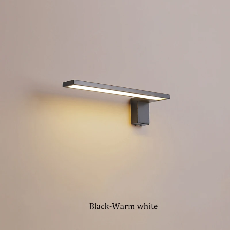 Black-L-Warm white Современный минималистичный светодиодный настенный светильник для гостиной прикроватный кабинет спальня прохода белый/черный железный отточенный декоративный настенный светильник - Цвет абажура: Black-L-Warm white