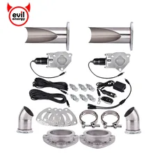 evil energy 2.5 Electric Stainless Exhaust Cutout Catback Downpipe B-Cut Pipe Exhaust Cut Out With One Remote Control 2 Kits 2 02 252 53 0 exhaust system b cut pipe exhaust cutout with remote control electric cut out with remote control