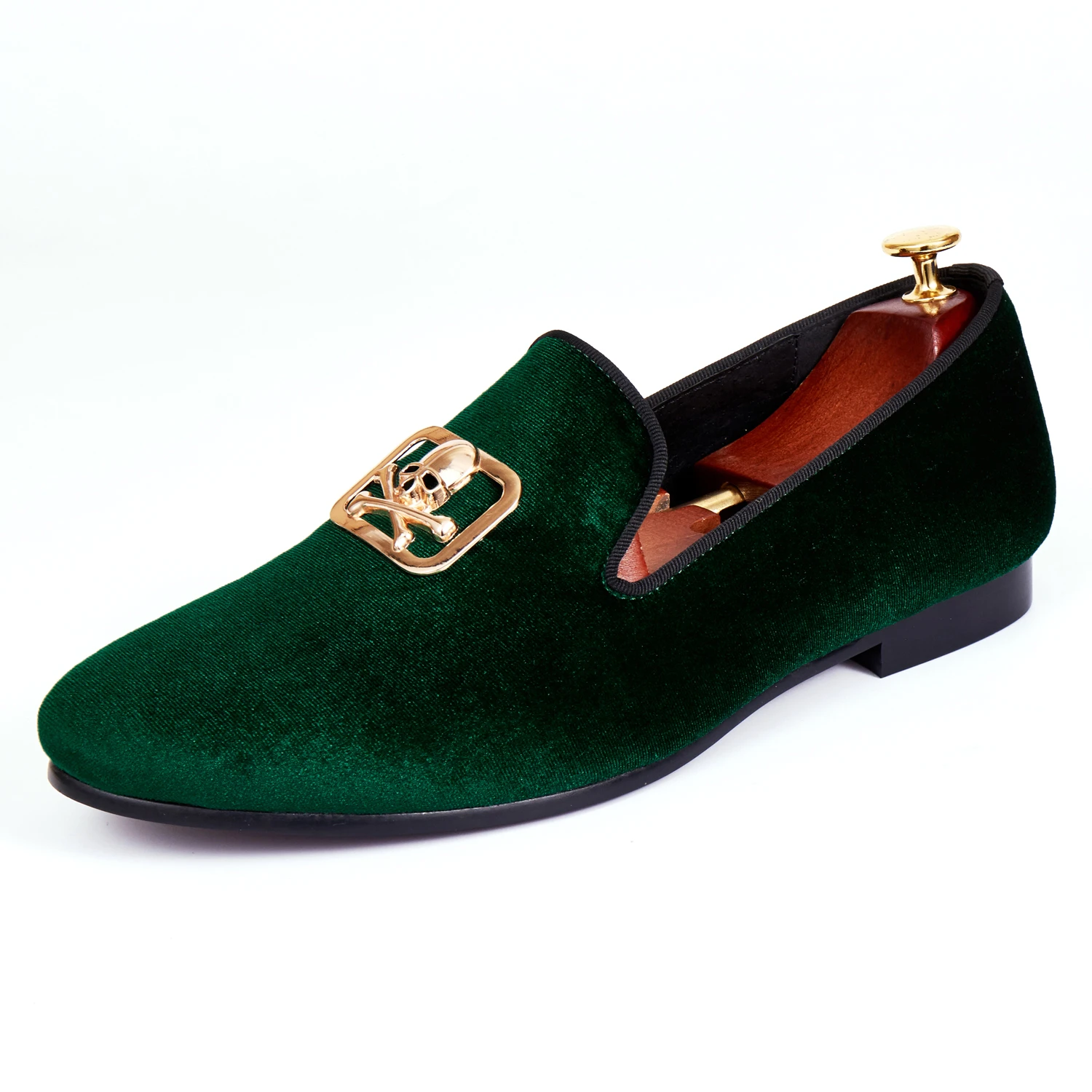 green velvet slippers