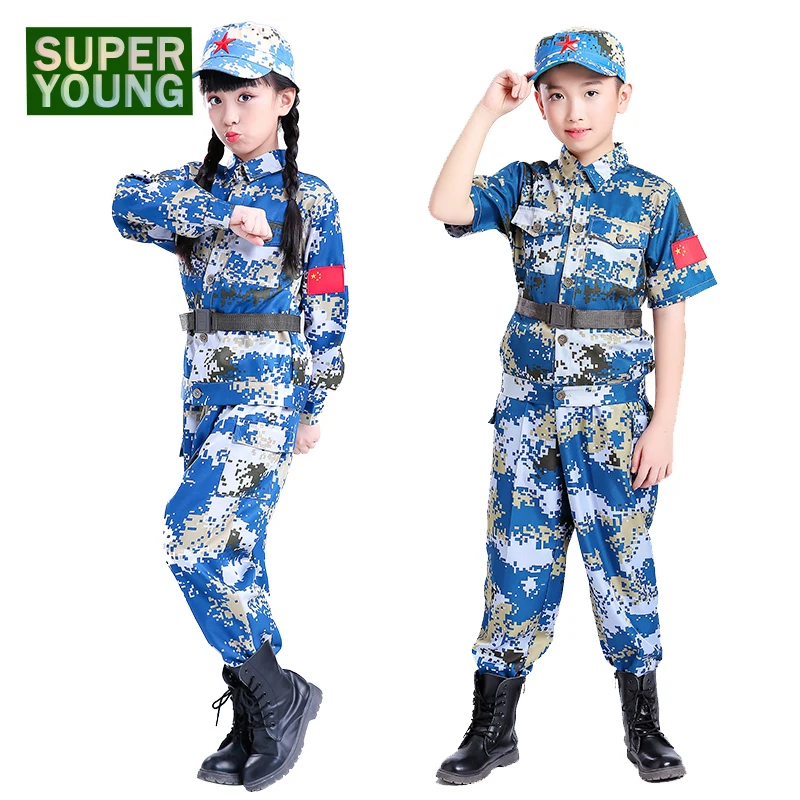 

Military Tactical Army Children Hunting Clothes Sniper Camouflage Clothing Kids Jungle Camo Jackets Ghillie Suits Police Uniform