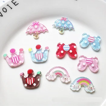 

8Pcs/Lot Sweet Bowtie Crown Slime Charms DIY Accesorios Toy Slime Supplies Filler For Clear Fluffy Slime Gift Toy For Kids