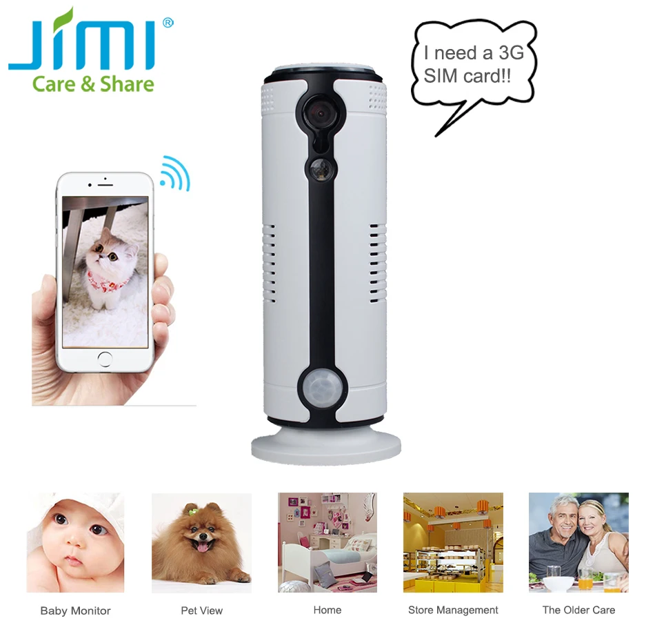 Jimi JH09 3G HD 720P Wifi IP Camera Wireless Network Home Security Camera CCTV Surveillance Mini Camera Support iPhone Android