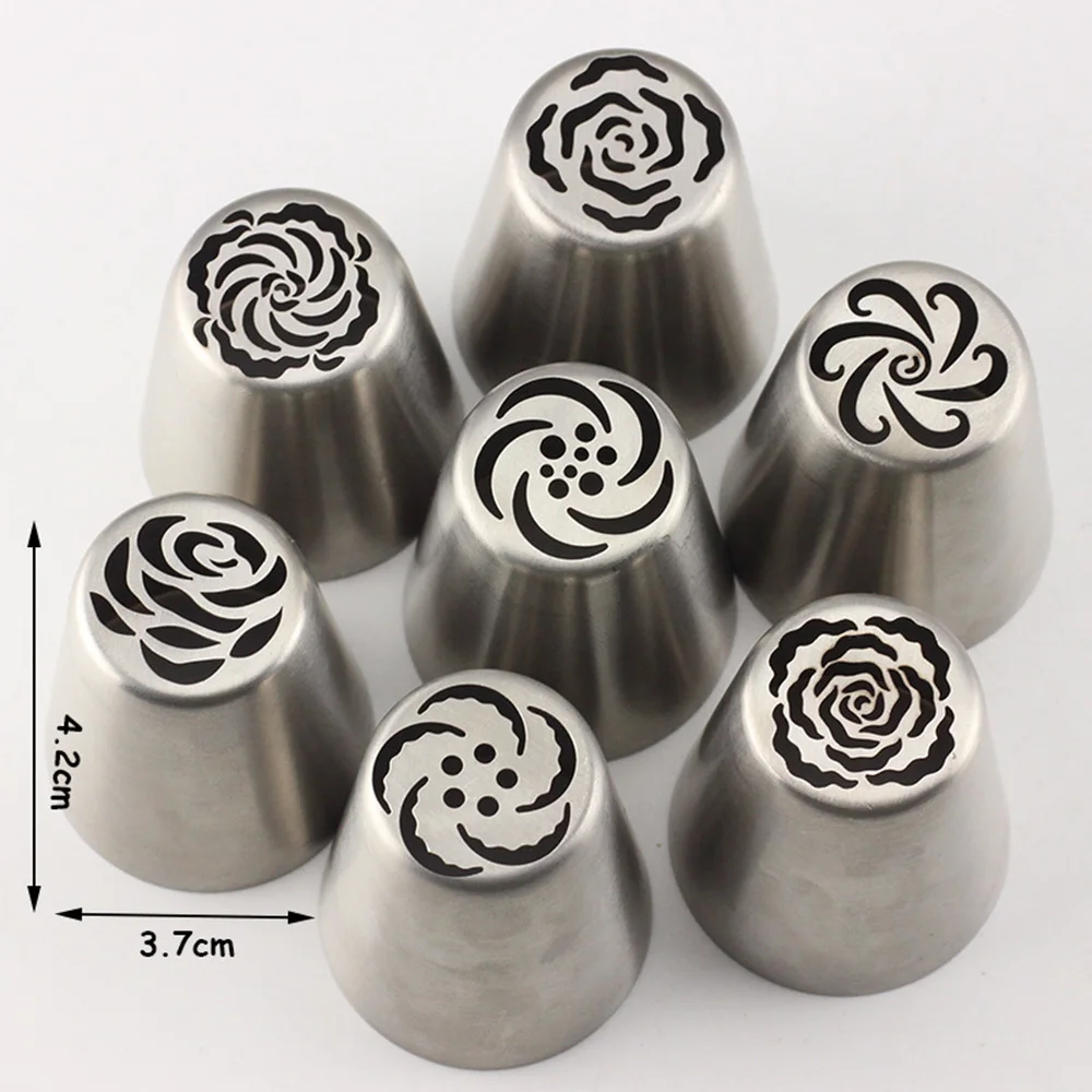 Mujiang 8Pcs Russian Nozzle Set Stainless Steel Icing Cream Nozzles Pastry Tips Sugarcraft Cake Decoration Baking Tools|pastry tools|russian nozzle