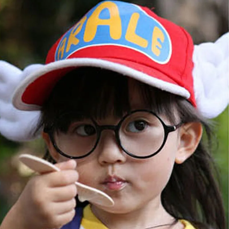 

1pc/lot Arale Adjustable Angel Wings Anime Cap Hat for 2-8 year Children Baby Boys Girls Sun Hat Kids Sunbonnet Summer Cap