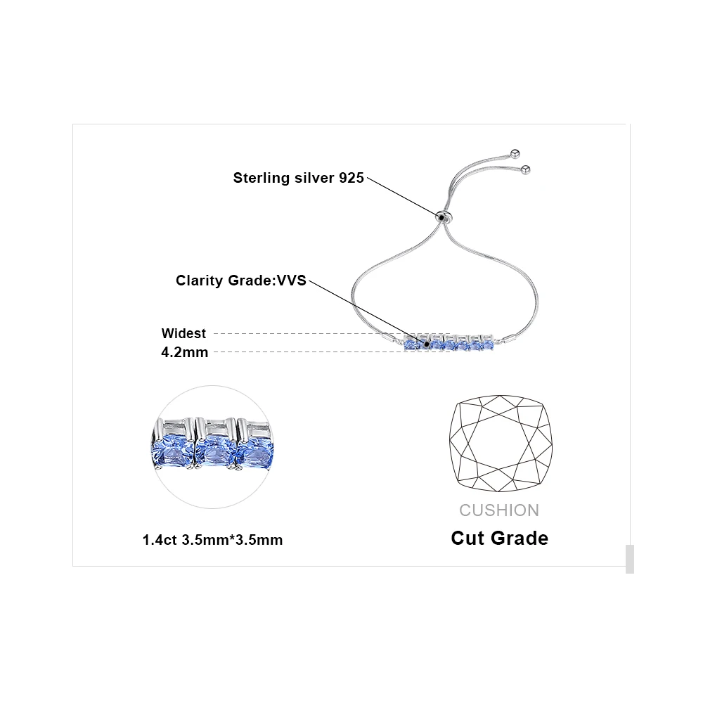 JPalace создан шпинель 925 пробы серебряный браслет Боло цепи браслеты из драгоценных камней для женщин серебро 925 ювелирных изделий Организатор