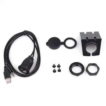 

Car Dash Board Mount 3.5mm USB AUX In Input Socket Extension Lead Panel Cable 1m