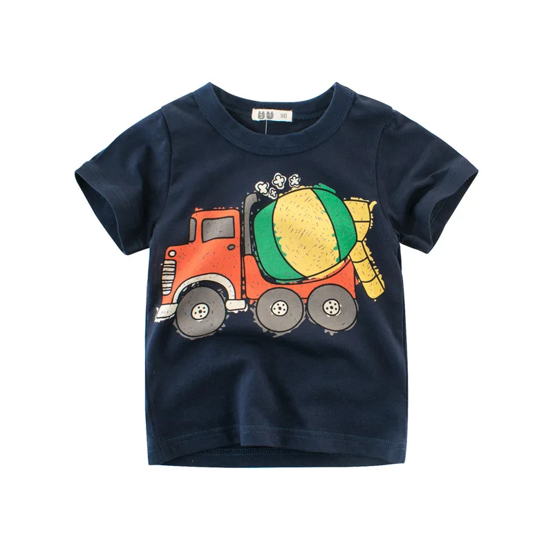 Детская летняя одежда, футболка для маленьких мальчиков, хлопковая футболка с короткими рукавами и рисунком динозавра, Повседневная Спортивная футболка для мальчиков, рубашки