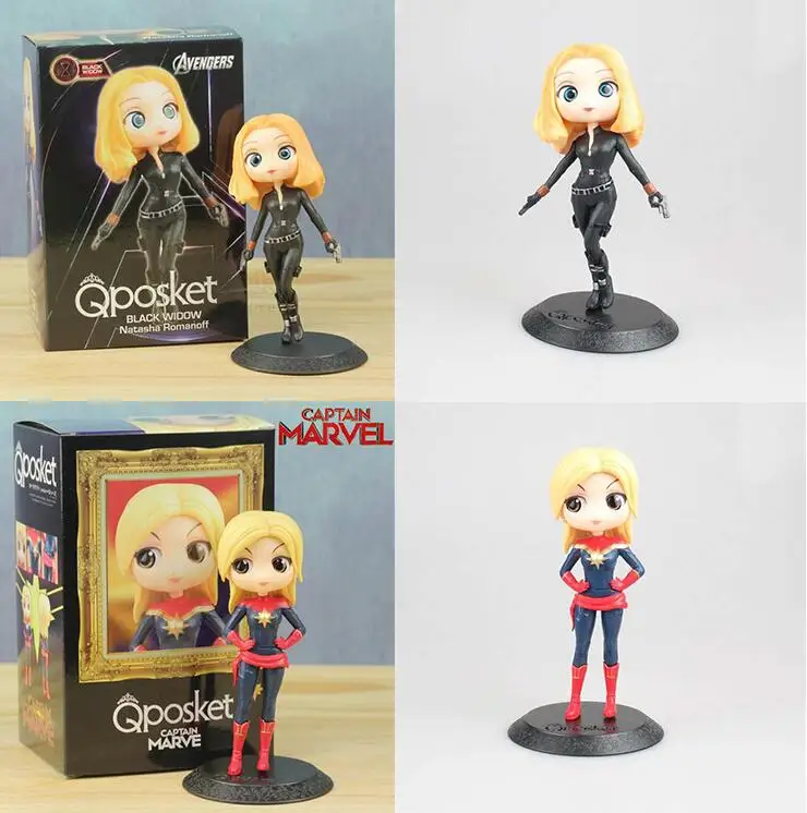 

Captain Marvel Carol Danvers PVC Action Figure Model Toys Ms. Marvel Black Widow Avengers Figurine Car Statue Doll Toys 14cm