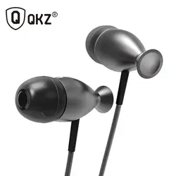 Qkz New Cool Универсальный телефон Наушники с микрофоном металла Auriculares шлем басового динамика в ухо Hi-Fi наушники для iPhone Xiaomi