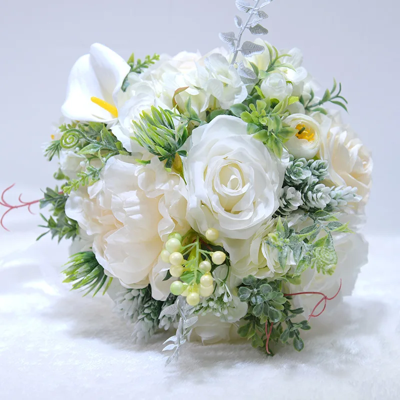 H & S Свадебные цветы пиона Букеты свадебные букет De Mariage Искусственные Свадебные букеты для невест 2019 букеты невесты