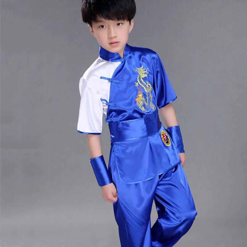 

Children Chinese Traditional Wushu Costume Uniform Kung Fu Suit Kids Boys Girls Stage Performance Clothing Set Chinese Costume