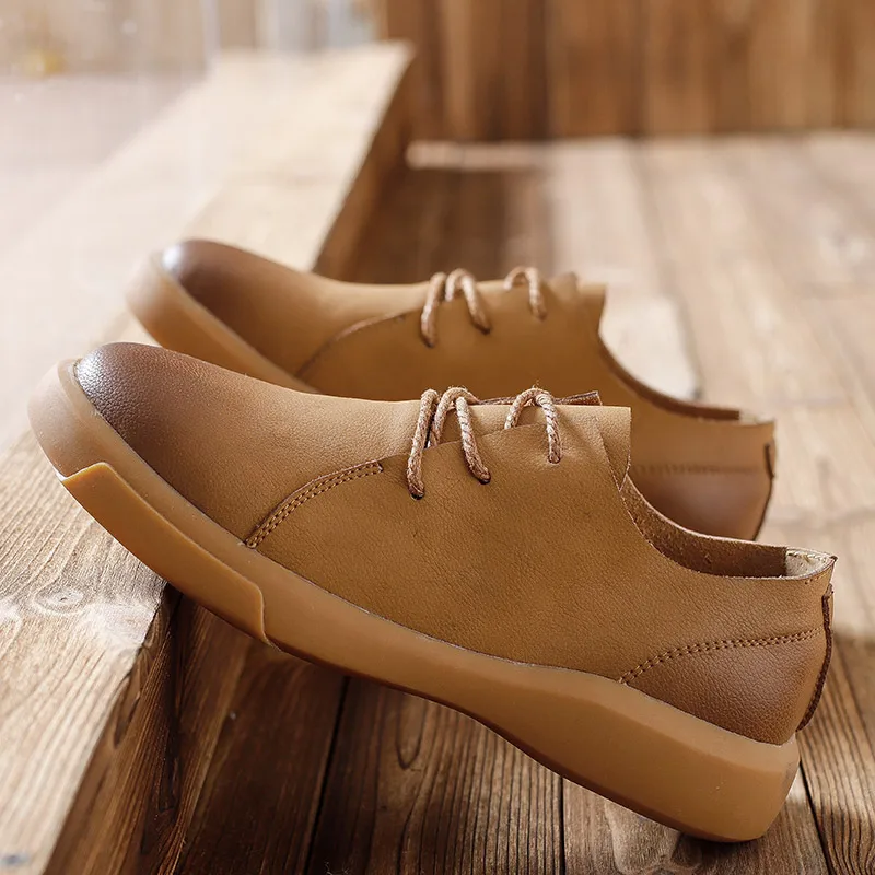 

Trend Big Size 47 Men Flats Casual Shoes Luxury Brand Leather Shoes Male Brown Retro Fashion Shoes Men Autumn Youth Casual Shoes