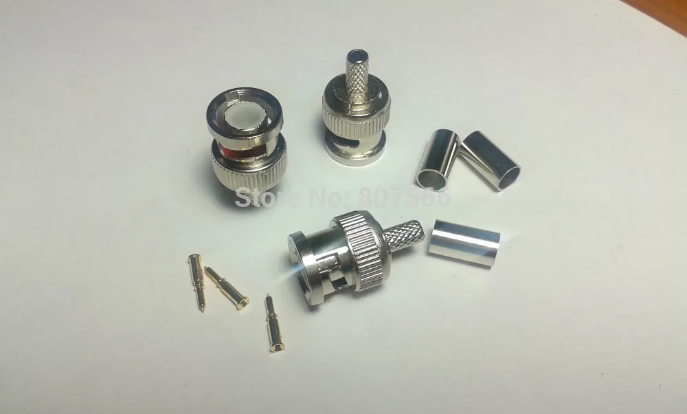 

10PCS BNC Plug Crimp Connectors for RG58 RG-58 Coax Male Antenna cable