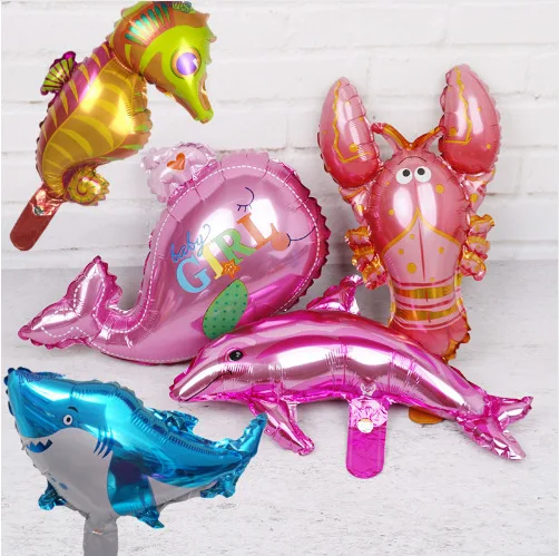 

Summer Ocean Theme Party Arrange Aquarium Decoration Balloon Whale / Chapter / Fish Sea Horse Shark Baby Mermaid Foil Balloon
