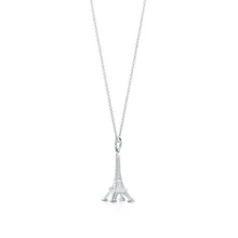SHINETUNG 1:1 S925 Sterling Silver Genuine TIFF Eiffel Tower Trendy Pendant Necklace Women High-End Romance Luxury Jewelry SHINETUNG 1:1 S925 Sterling Silver Genuine TIFF Eiffel Tower Trendy Pendant Necklace Women High-End Romance Luxury Jewelry