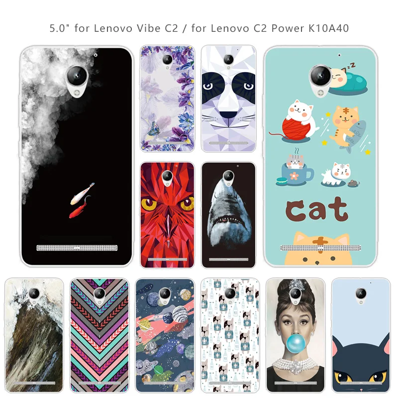 

TPU Case Coque for Lenovo Vibe C2 K10A40 Pieces Back Cover Clear Soft Silicone Fundas 5.0 inch for Lenovo C2 Power Case Coque