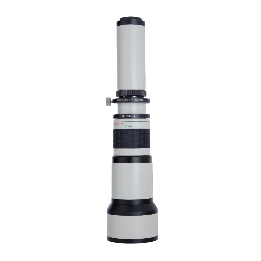 Телескопический объектив 650 1300 мм с ручным зумом для камеры Canon Nikon Sony Olympus|zoom