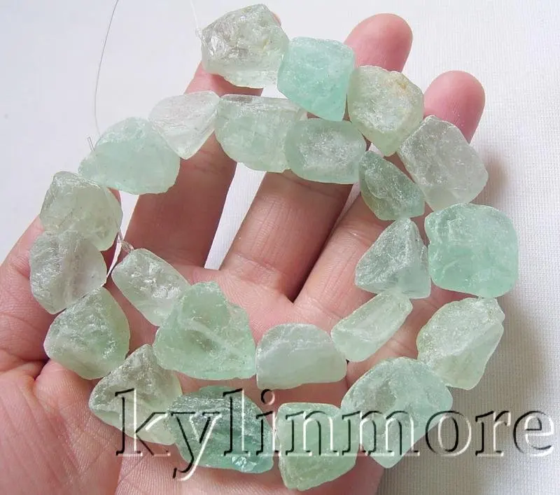 

12x15mm-15x20mm Green Fluorite Rough loose beads