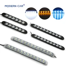 MODERN CAR Flexible Daytime Running Light Switchback LED Knight Rider Strip Light Headlight Arrow Flasher DRL Turn Signal Lights