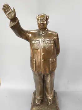 

China's pure brass Great Leader Mao Zedong full-body statue