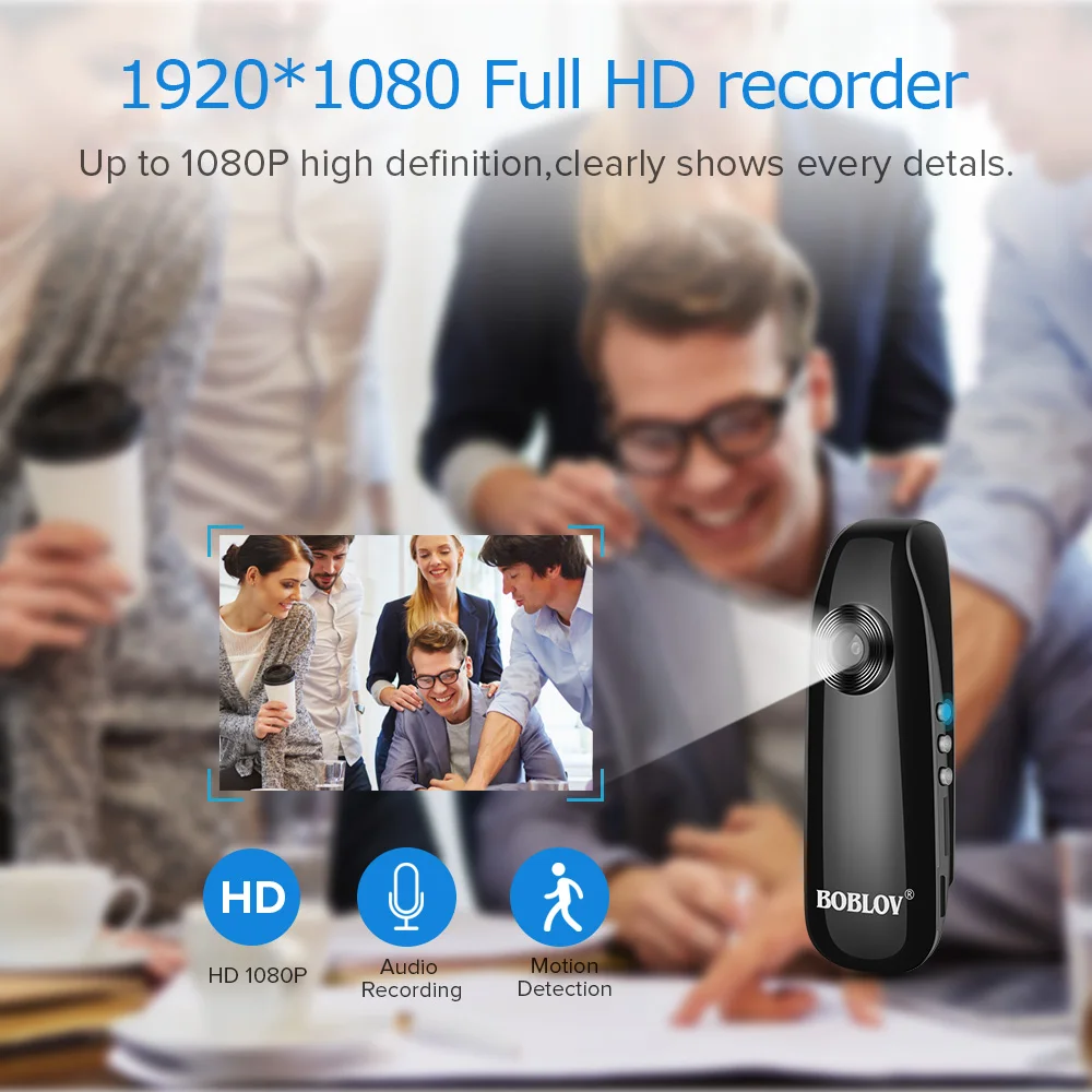 BOBLOV мини камера 1080P Full HD полицейская цифровой видео рекордер Dash Body Cam велосипед H.264