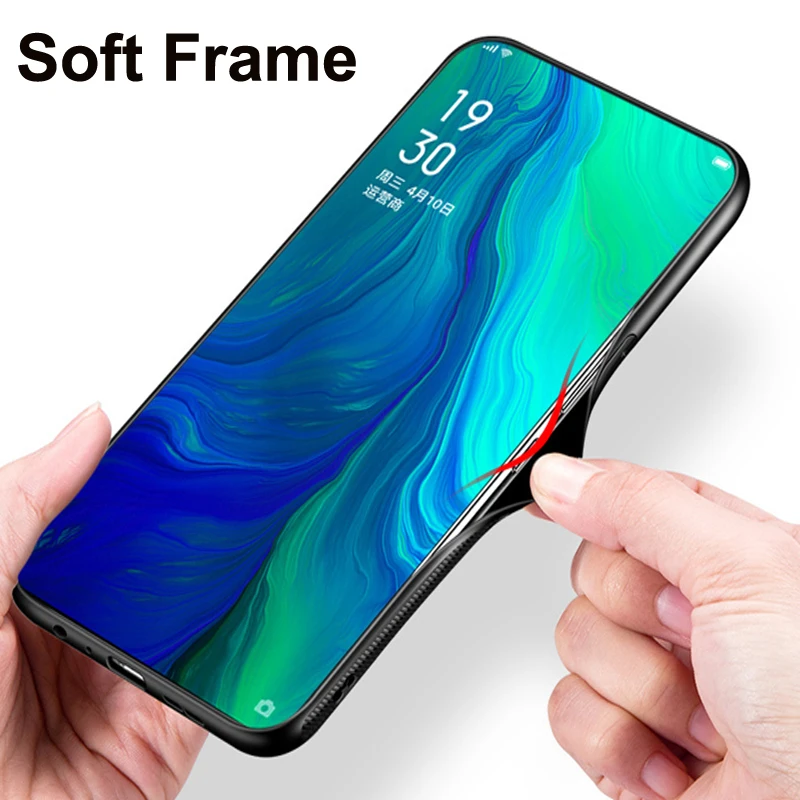 Чехол для OPPO Reno, сплошной цвет, закаленное стекло, чехол для телефона OPPO Reno CPH1921, чехол с градиентным стеклом