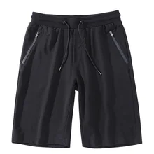 Черные мужские шорты для бега тренировочные быстросохнущие дышащие спортивные шорты для спортзала с карманами на молнии Большие размеры 5XL шорты для бега со звездами 3739