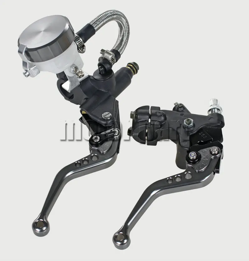 Grey Universal 22mm 7/8" Handlebar Adjustable CNC Brake Clutch Levers