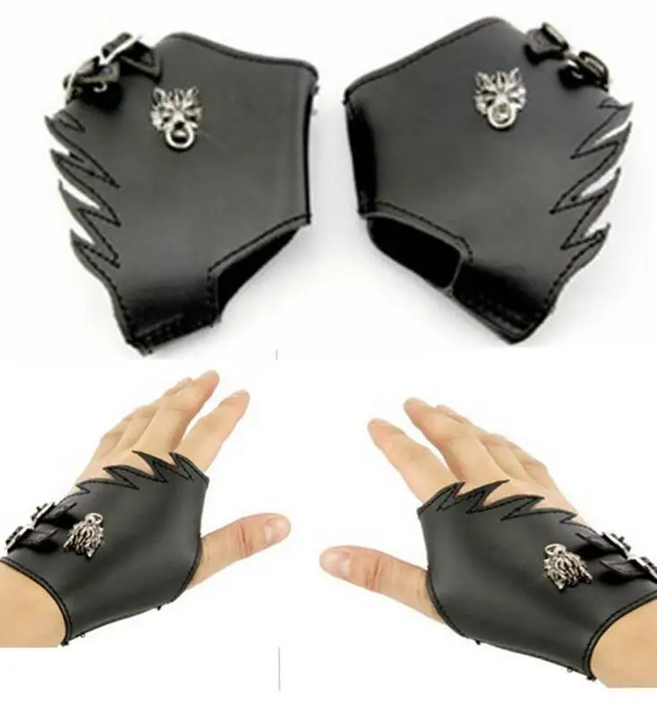 New Animation Final Fantasy wolf head Synthetic Leather Gloves cosplay