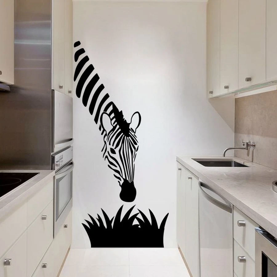 Zebra Wall Decals Modern Art Decoration For Your Kitchen Bedroom Or Livingroom Zebra Wall Stickers Art Murals Wall Decals For Kitchen Wall Decal Butterflywall Dock Aliexpress
