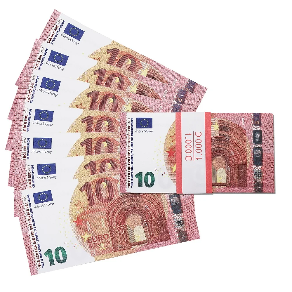 

PROP 10 Euros, Fake Euros, Banknotes Fake Money counting Kids money Pretend European
