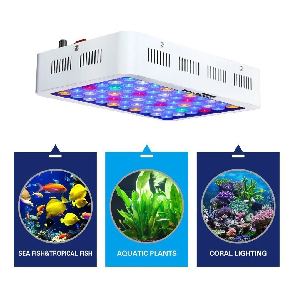 

HOLLKI 180W LED Coral Light Large Angle Dimmable Reef Light Full Spectrum LED Aquarium Lights for Saltwater Reef/Fish/Coral