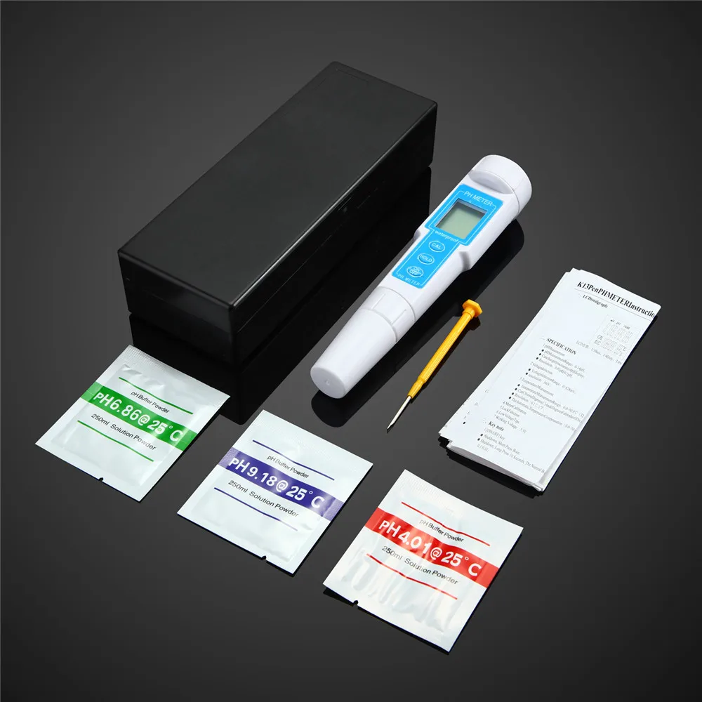 

NEW Portable Durable Automatic Protection Digital PH Meter 0.01 PH High Accuracy Water Quality Tester With 0-14 PH Range Home