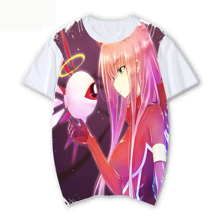 Футболки для косплея аниме ICHIGO ZERO TWO Повседневные Дышащие футболки
