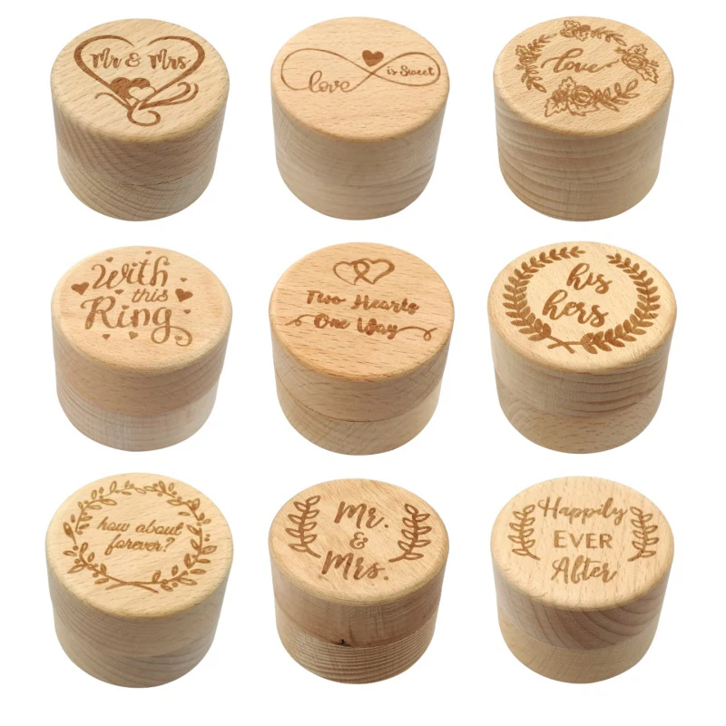 

Custom Ring Box Personalized Letter Rustic Wedding Proposal Engagement Wood Ring Box Holder Wedding Ring Bearer Jewelry Boxes