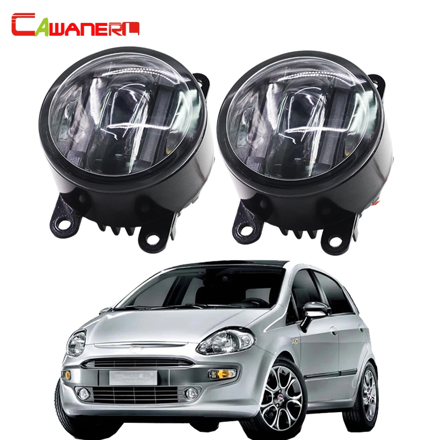 Cawanerl 2 Pieces Car Accessories Right + Left Fog Light LED DRL