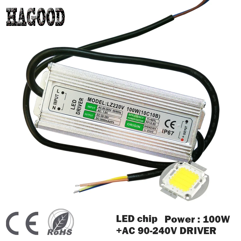 

High Power 100W 9000LM LED Bulb IC SMD Lamp Light Blue Green White Yellow Warm White +ONE POWER SUPPLY DRIVER