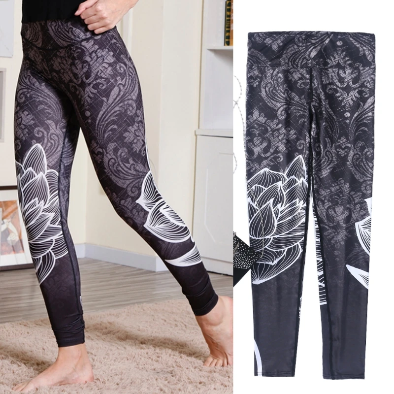 

High Quality Women Legins Mandala Ombre Blue Printing Fitness Legging Fashion Casual High Waist Elastic Woman Workout Leggings