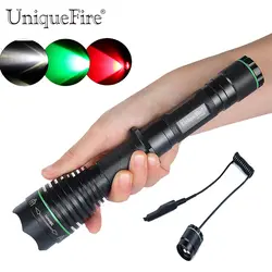 Uniquefire регулируемый светодиодный фонарик 1508-XRE 38 мм выпуклая линза зум 3 режима перезаряжаемая лампа факел + дистанционное давление для охоты