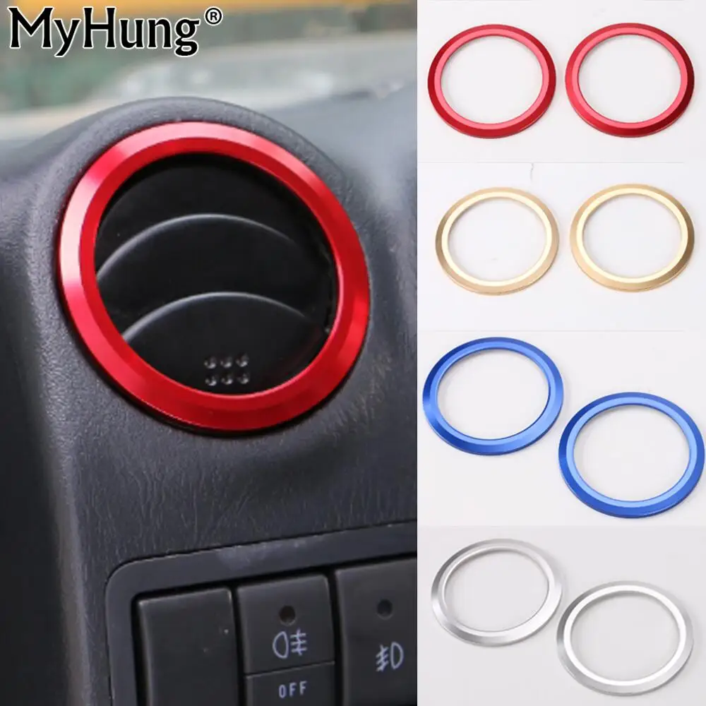 

For Suzuki Jimny 2007 To 2015 Car Air Conditioning Vent Cover Aluminium Decoration Trim Round Sticker Interior Accessories 2pcs